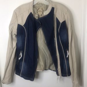 Denim n cream jacket
